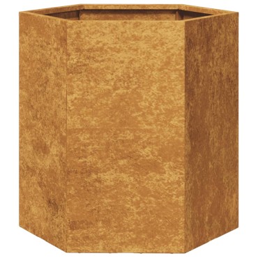 vidaXL Ζαρντινιέρα Κήπου Εξάγωνη 46x40x45 εκ. Χάλυβας καιρού