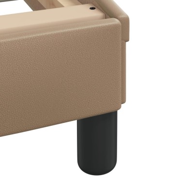 vidaXL Κρεβάτι με Στρώμα Καπουτσίνο 90x190 εκ. από Συνθετικό. Δέρμα