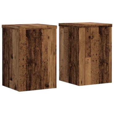 vidaXL Βάσεις Φυτών 2 τεμ. Όψη Παλαιού Ξύλου 25x25x35 εκ. Επεξ. Ξύλο