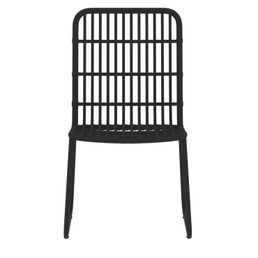 vidaXL Σετ Τραπεζαρίας Κήπου 5 τεμ. Μαύρο 140x70x74cm