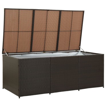 vidaXL Κουτί Αποθήκευσης Κήπου Καφέ 180x90x70cm από Συνθετικό Ρατάν 1 τεμ.