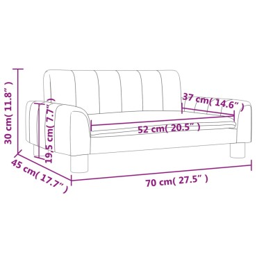 vidaXL Καναπές Παιδικός Καπουτσίνο 70x45x30cm από Συνθετικό Δέρμα 1 τεμ.