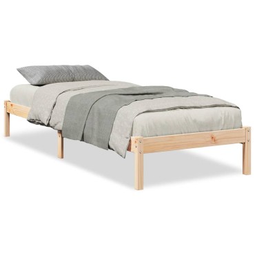 vidaXL Πλαίσιο Κρεβατιού Μακρύ Χωρίς Στρώμα 100x220cm Μασίφ Πεύκο 1 τεμ. - Μονό
