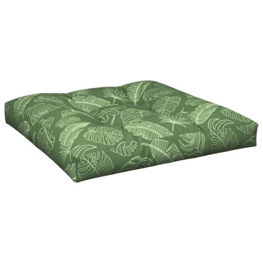 vidaXL Μαξιλάρι Παλέτας με Σχέδιο Φύλλων 80x80x12cm Υφασμάτινο
