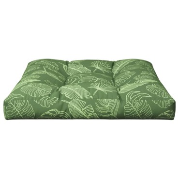 vidaXL Μαξιλάρι Παλέτας με Σχέδιο Φύλλων 80x80x12cm Υφασμάτινο
