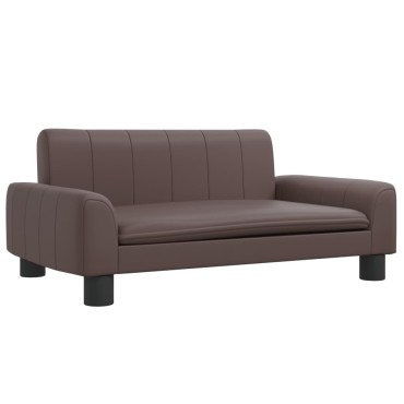 vidaXL Καναπές Παιδικός Καφέ 70x45x30cm από Συνθετικό Δέρμα 1 τεμ.