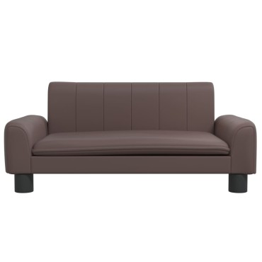 vidaXL Καναπές Παιδικός Καφέ 70x45x30cm από Συνθετικό Δέρμα 1 τεμ.
