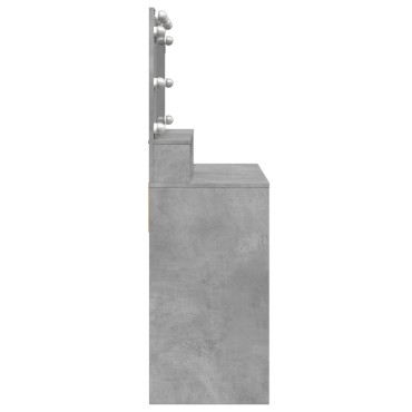 vidaXL Μπουντουάρ με LED Γκρι Σκυροδέματος 80x41x144,5cm 1 τεμ.