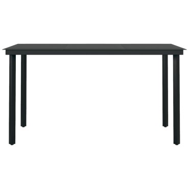 vidaXL Σετ Τραπεζαρίας Κήπου 7 τεμ. Μαύρο 64x65x90cm