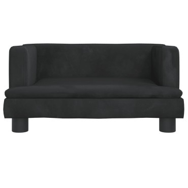 vidaXL Καναπές Παιδικός Μαύρος 60x40x30cm από Βελούδο 1 τεμ.