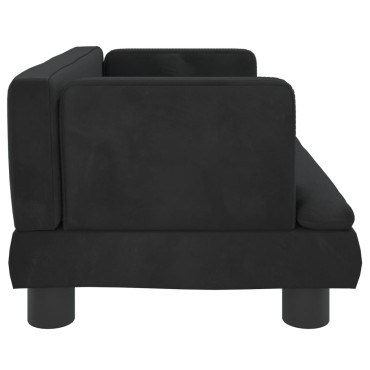 vidaXL Καναπές Παιδικός Μαύρος 60x40x30cm από Βελούδο 1 τεμ.