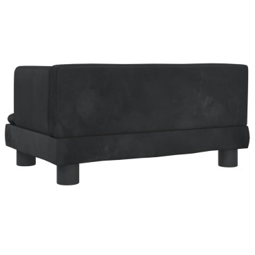 vidaXL Καναπές Παιδικός Μαύρος 60x40x30cm από Βελούδο 1 τεμ.