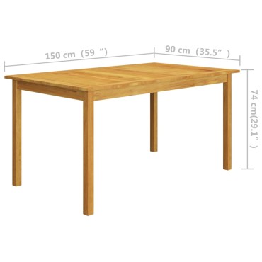 vidaXL Σετ Τραπεζαρίας Κήπου 5 τεμ. Καφέ 150x90x74cm