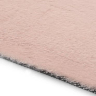 vidaXL Χαλί Ροζ Παστέλ 160x230cm από Συνθετική Γούνα Κουνελιού