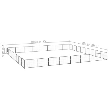 vidaXL Σπιτάκι Σκύλου Μαύρο 64 μ² Ατσάλινο