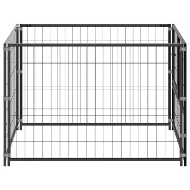 vidaXL Σπιτάκι Σκύλου Μαύρο 100 x 100 x 70 εκ. Ατσάλινο