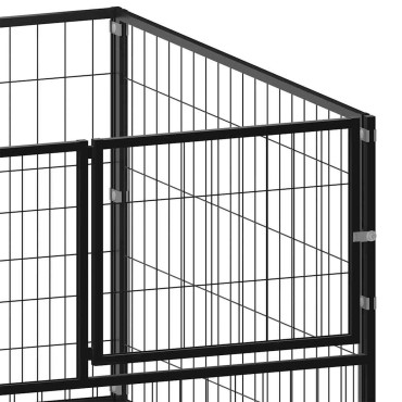 vidaXL Σπιτάκι Σκύλου Μαύρο 100 x 100 x 70 εκ. Ατσάλινο