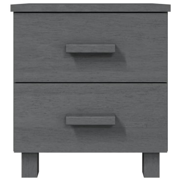 vidaXL Κομοδίνο HAMAR Σκούρο Γκρι 40x35x44,5cm Μασίφ Ξύλο Πεύκου 1 τεμ.