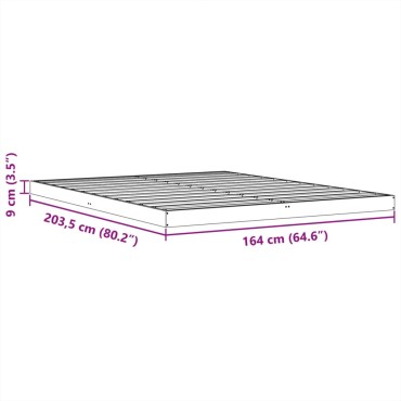 vidaXL Πλαίσιο Κρεβατιού Καφέ Κεριού 160x200εκ από Μασίφ Ξύλο Πεύκου