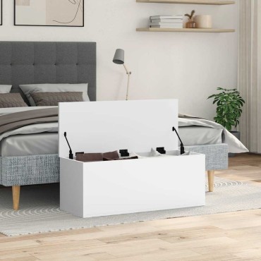 vidaXL Κουτί Αποθήκευσης Λευκό 90x35x35cm από Επεξεργασμένο Ξύλο 1 τεμ.