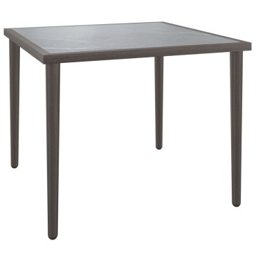 vidaXL Τραπέζι Κήπου Γκρι 48x48x37cm Ατσάλινο
