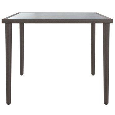 vidaXL Τραπέζι Κήπου Γκρι 48x48x37cm Ατσάλινο