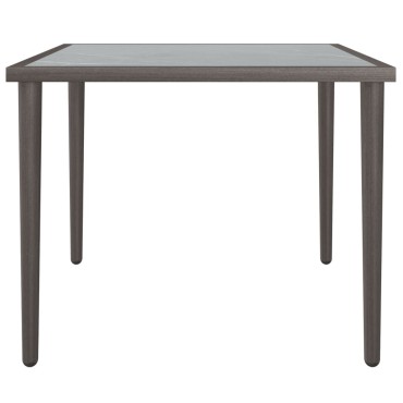 vidaXL Τραπέζι Κήπου Γκρι 48x48x37cm Ατσάλινο