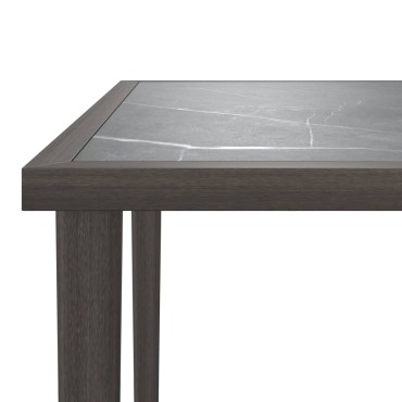 vidaXL Τραπέζι Κήπου Γκρι 48x48x37cm Ατσάλινο
