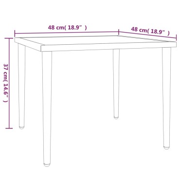 vidaXL Τραπέζι Κήπου Γκρι 48x48x37cm Ατσάλινο