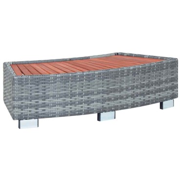 vidaXL Σκαλοπάτι για Σπα Γκρι 92 x 45 x 25 εκ. από Συνθετικό Ρατάν