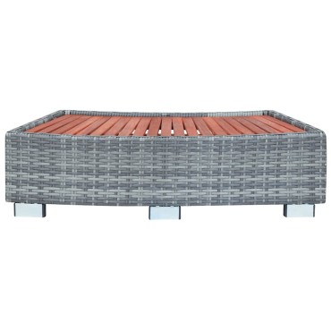 vidaXL Σκαλοπάτι για Σπα Γκρι 92 x 45 x 25 εκ. από Συνθετικό Ρατάν