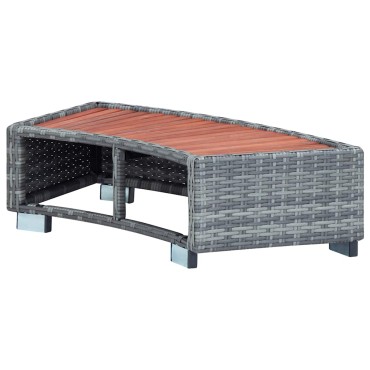 vidaXL Σκαλοπάτι για Σπα Γκρι 92 x 45 x 25 εκ. από Συνθετικό Ρατάν