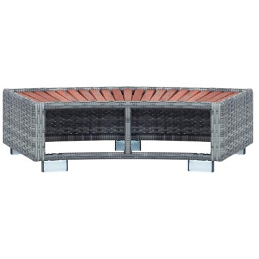 vidaXL Σκαλοπάτι για Σπα Γκρι 92 x 45 x 25 εκ. από Συνθετικό Ρατάν