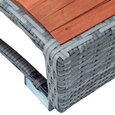 vidaXL Σκαλοπάτι για Σπα Γκρι 92 x 45 x 25 εκ. από Συνθετικό Ρατάν