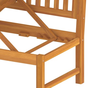 vidaXL Καναπές Κρεβάτι 200x60x75cm Μασίφ Ακακία με Γκρι Μαξιλάρι