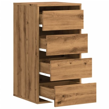 vidaXL Συρταριέρα Γωνιακή Αρτισιανή Δρυς 40x41x76cm Επεξεργ. Ξύλο 1 τεμ.