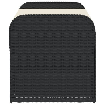 vidaXL Παγκάκι Αποθήκευσης Μαύρο 115x51x52cm Συνθετικό Ρατάν Μαξιλάρι 1 τεμ.