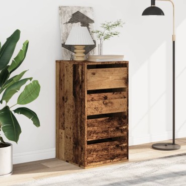 vidaXL Συρταριέρα Γωνιακή Όψη Παλαιού Ξύλου 40x41x76cm Επεξεργ. Ξύλο 1 τεμ.