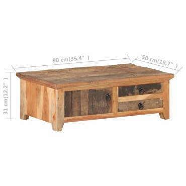 vidaXL Τραπεζάκι Σαλονιού 90x50x31cm από Μασίφ Ανακυκλωμένο Ξύλο 1 τεμ.