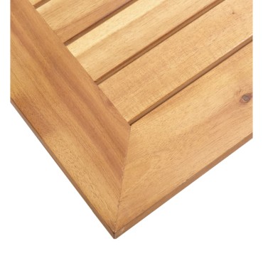 vidaXL Τραπεζάκι Κήπου 45x45x38cm Μασίφ Ξύλο Ακακίας / Ανοξ. Ατσάλι 1 τεμ.