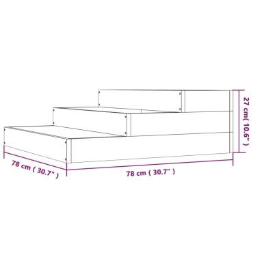 vidaXL Ζαρντινιέρα 78 x 78 x 27 εκ. από Μασίφ Ξύλο Πεύκου