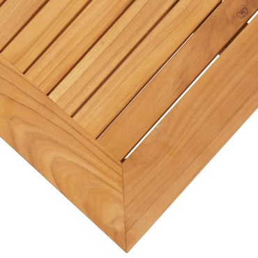 vidaXL Τραπεζάκι Κήπου 45x45x38cm Μασίφ Ξύλο Teak / Ανοξ. Ατσάλι 1 τεμ.