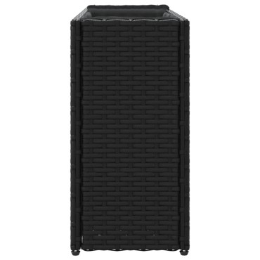 vidaXL Ζαρντινιέρες Κήπου 2 Γλάστρες 2 τεμ Μαύρη 90x20x40εκ Συνθ Ρατάν