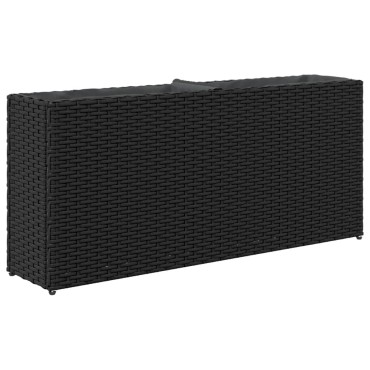 vidaXL Ζαρντινιέρες Κήπου 2 Γλάστρες 2 τεμ Μαύρη 90x20x40εκ Συνθ Ρατάν
