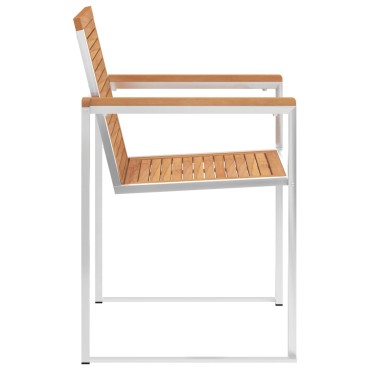 vidaXL Καρέκλες Κήπου 2 τεμ. από Μασίφ Ξύλο Teak/Ατσάλι με Μαξιλάρια 60x56x85cm