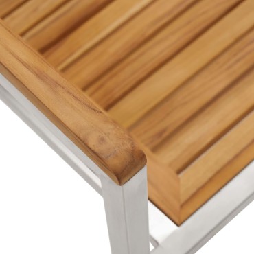 vidaXL Καρέκλες Κήπου 2 τεμ. από Μασίφ Ξύλο Teak/Ατσάλι με Μαξιλάρια 60x56x85cm