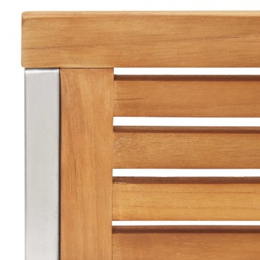 vidaXL Καρέκλες Κήπου 2 τεμ. από Μασίφ Ξύλο Teak/Ατσάλι με Μαξιλάρια 60x56x85cm