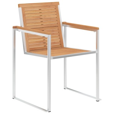 vidaXL Καρέκλες Κήπου 8 τεμ. από Μασίφ Ξύλο Teak με Μαξιλάρια 60x56x85cm