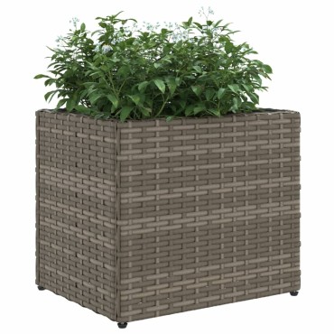 vidaXL Ζαρντινιέρες Κήπου 2 τεμ. Γκρι 36x30x32 εκ. από Συνθετικό Ρατάν