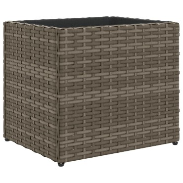 vidaXL Ζαρντινιέρες Κήπου 2 τεμ. Γκρι 36x30x32 εκ. από Συνθετικό Ρατάν